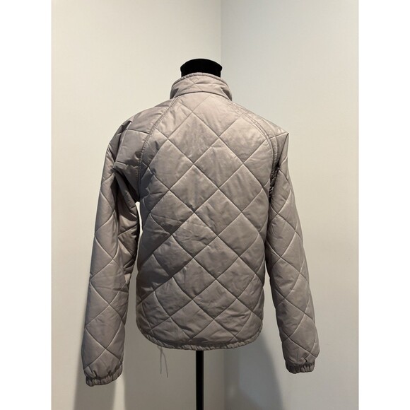 PATAGONIA Light Gray Orange Diamond Quilt Puffer Down Short Jacket Girls Kids XL - Picture 3 of 10